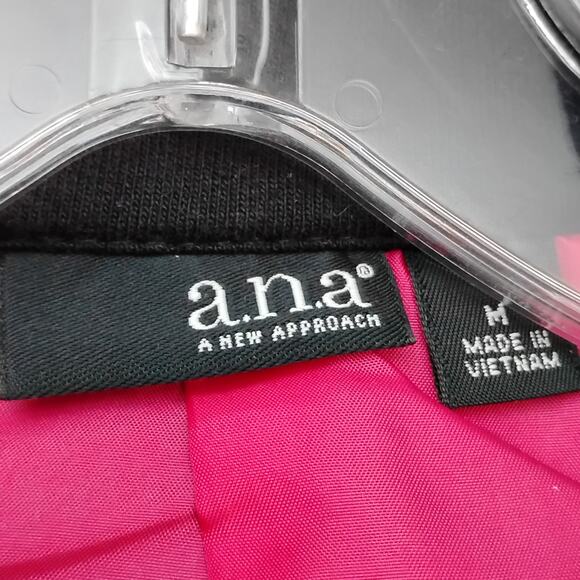 A.N.A. A New Day Blazer Size Medium Black Fully Lined Pink Machine Washable - Picture 4 of 6